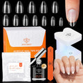 Modelones short almond gel nail tips kit front view