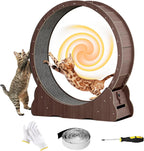 Homegroove Cat Exercise Wheel for Indoor Cats, 46" Large XL Cat Running Treadmill Wheel with Carpeted Runway for Kitty's Longer Life, Natural Wood Color(XL) - Image 9