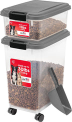 IRIS USA Dog Food Storage Container 30 lb + 11lb Airtight Combo, Stackable Pet Food Storage Bin with Wheels for Cat Dog Food, BPA Free, Made in USA, Black - Image 13