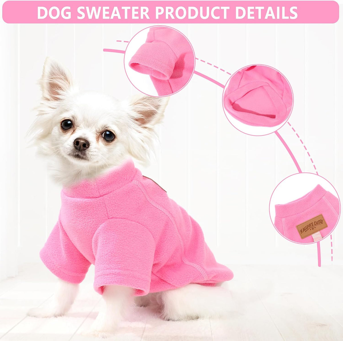 Back view of a toy breed dog wearing the Kallfir's Cutie winter clothing vest