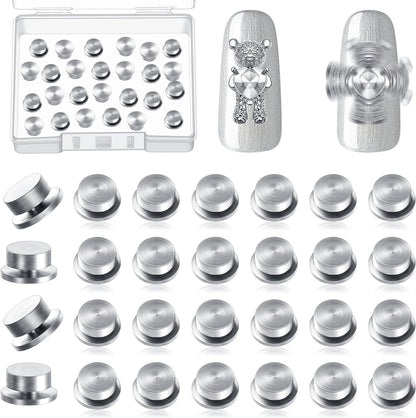 Leelosp 30 pieces spinning nail charms set front view