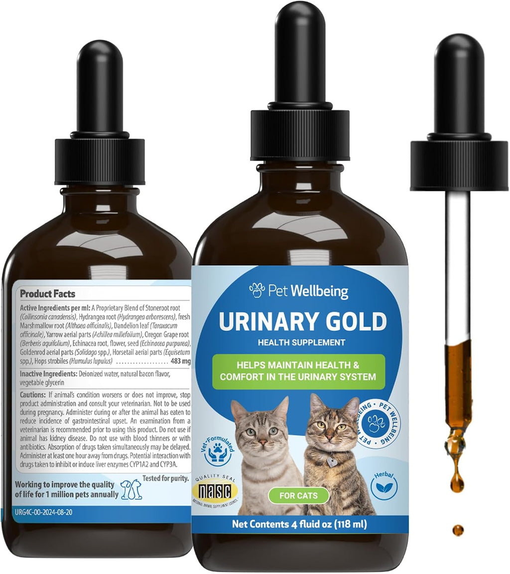 Pet Wellbeing Urinary Gold for Cats - Vet-Formulated Multi-Herb Urinary Tract Support - Feline Bladder Health & Urinary System Wellness - Holistic Cat Supplement - Liquid Formula 2 oz (59ml) - Image 10