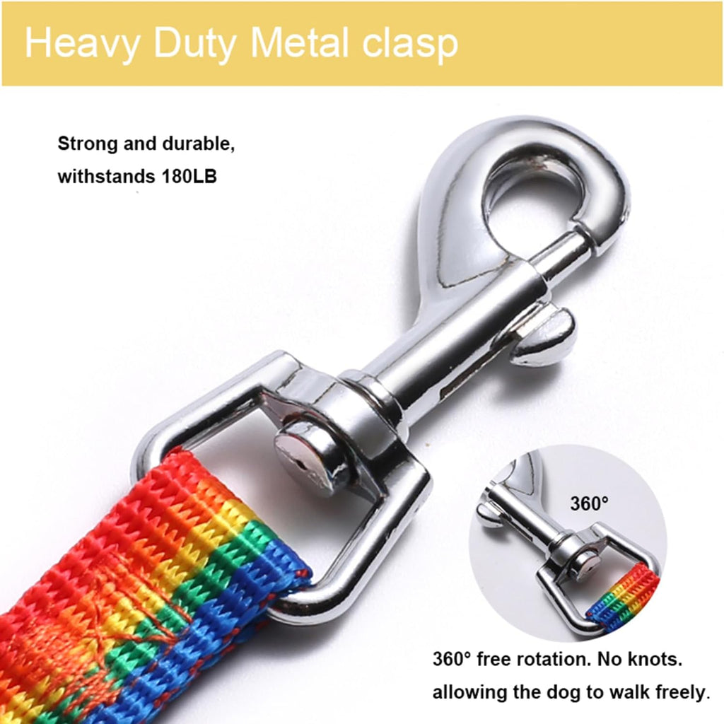 Rainbow pattern nylon texture on Siumouhoi dog lead