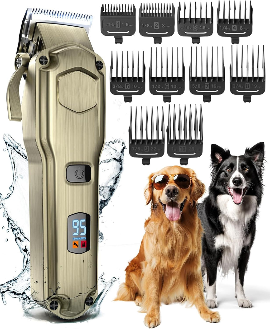 oneisall Dog Clippers for Grooming for Thick Heavy Coats/Low Noise Rechargeable Cordless Pet Shaver with Detachable Stainless Steel Blade/Waterproof Dog Shaver for Dogs Pets and Animals (Silver) - Image 10