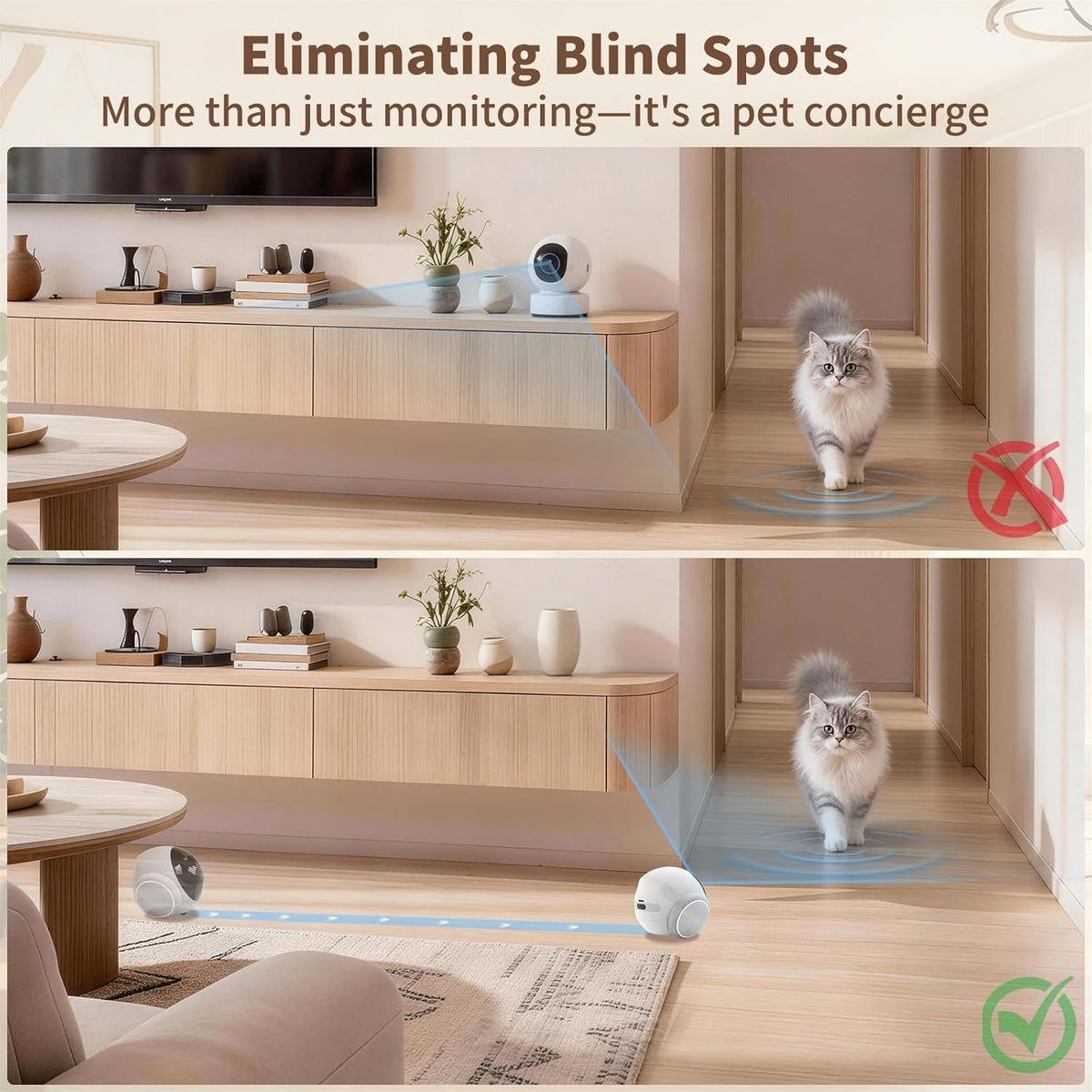 Side profile of Honey Tour indoor pet monitoring robot