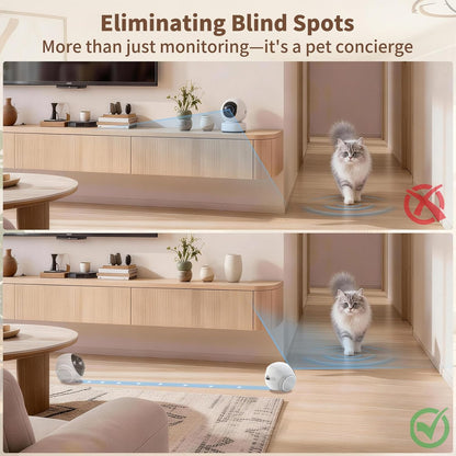 Side profile of Honey Tour indoor pet monitoring robot
