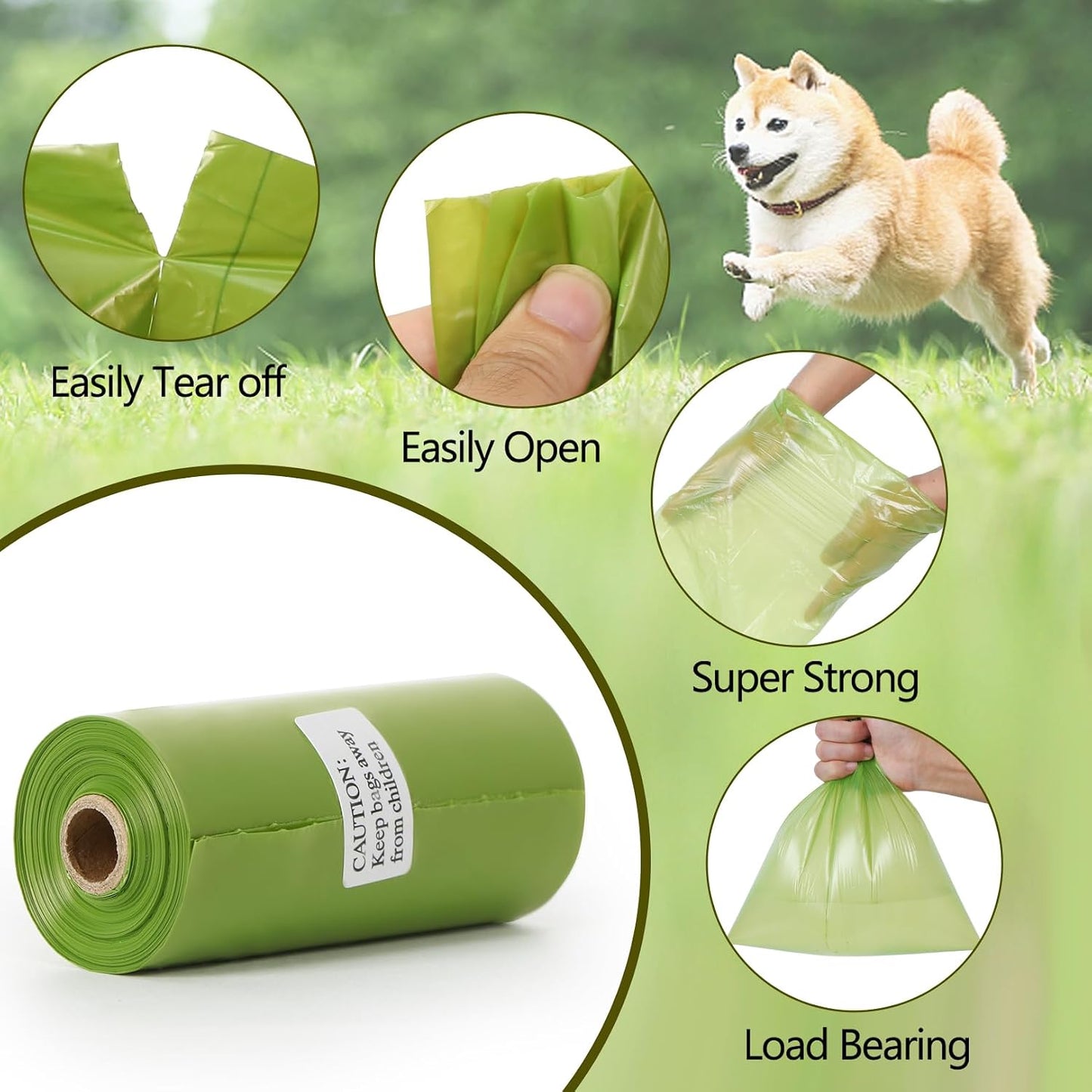 Lifegogo fifteen rolls dog waste bags packaging with French Bulldog illustration.