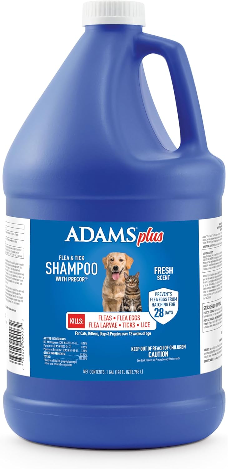 ADAMS Plus Botanicals Flea & Tick Shampoo with Precor for Dogs, Cats, Puppies & Kittens, Flea Shampoo to Treat Infestations, Kills Eggs & Lice, Cleans and Conditions Coat, Plant-Based, 16 Ounces - Image 13