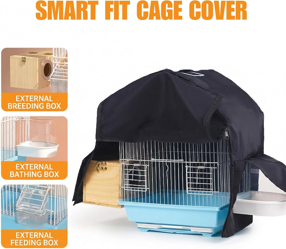 Marsrut dustproof bird cage protector in use