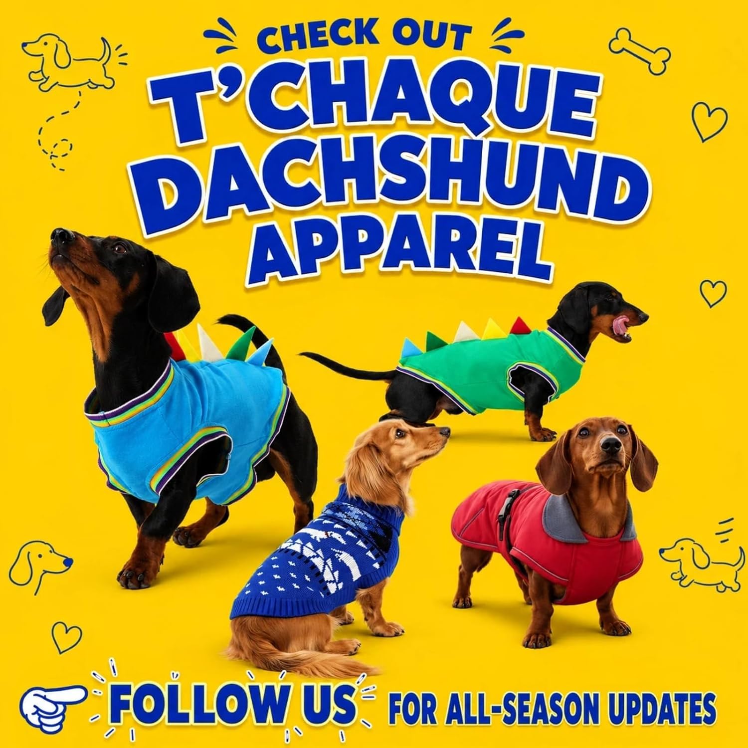 Classic Star Design Dachshund Pajamas for Dogs, Perfect Stretch Stitching Dog Pajamas Dachshund Clothes, Dog Onesie for Weiner Dog, Dog Pjs & Surgical Costumes Suit for Mini Weenie, S - Image 9