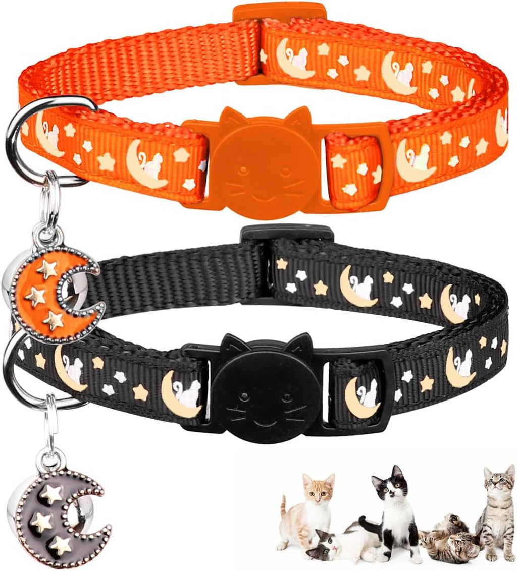 Packaging presentation of the two piece boy and girl cat collar set.