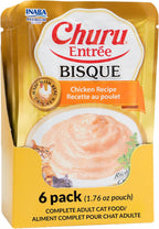 INABA Churu Entre Bisque for Cats, Grain-Free, High Moisture, Prebiotic Wet Cat Food, 1.76oz. per Pouch, 6 Pouches, Chicken with Cheese Recipe - Image 11