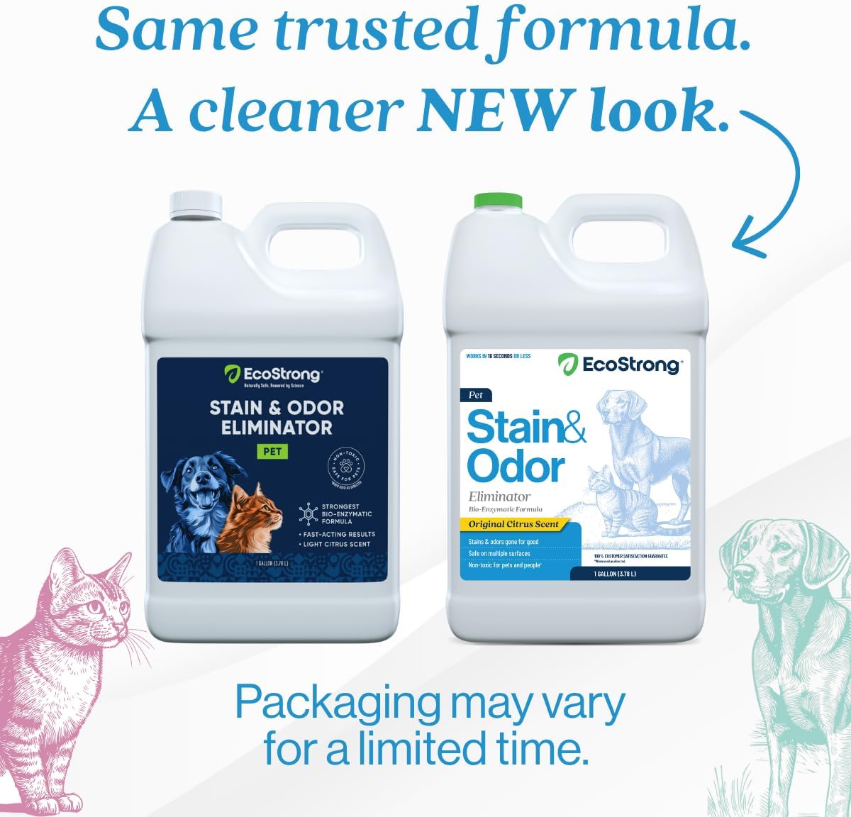 Eco Strong 128 ounce professional strength enzymatic cleaner bottle profile