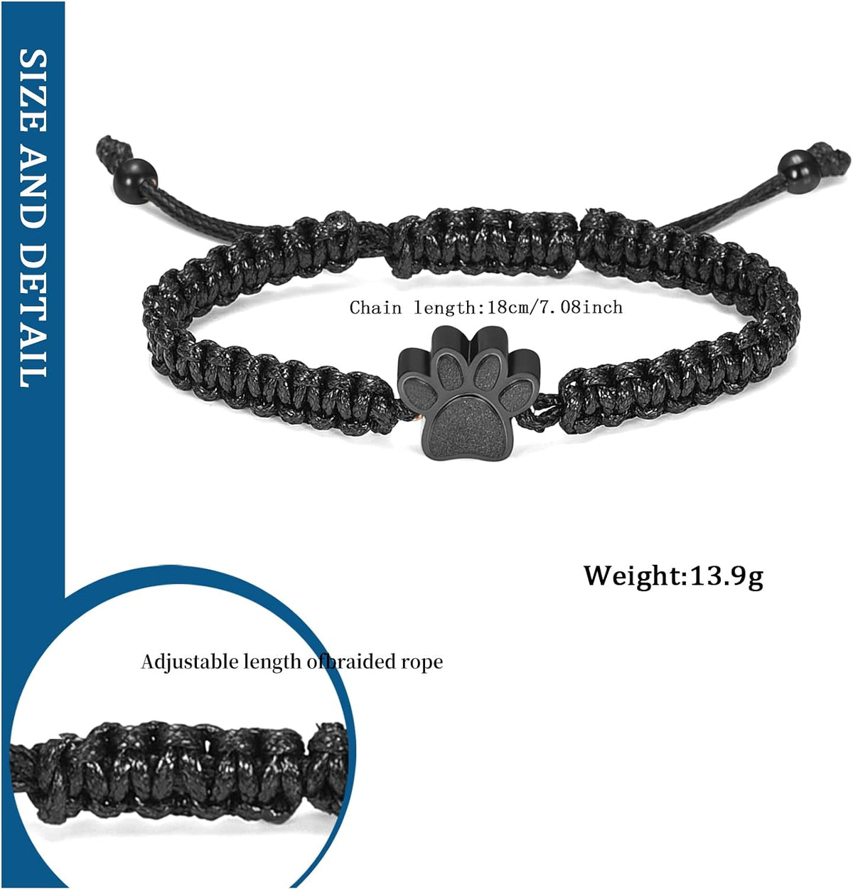 Front view of Constantlife memorial dog paw urn bangle