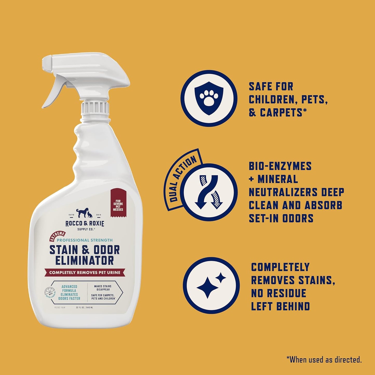 Rocco And Roxie enzyme pet urine cleaner spray nozzle details