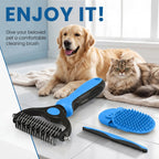 Neyakopaw pet grooming kit in use on long hair pet coat