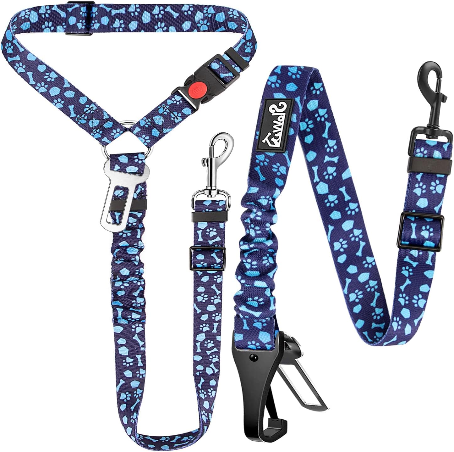 Lukovee Dog Seatbelt Leash for Cars, 2 Pack Pet Safety Seat Belt with Adjustable Buckle & Reflective Bungee, Connect Dog Harness in Vehicle Dogs Restraint Travel Daily Use (Pink) - Image 9
