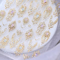 Lukmexor Hpyfoi 5D embossed gemstone nail stickers front view for luxury manicure