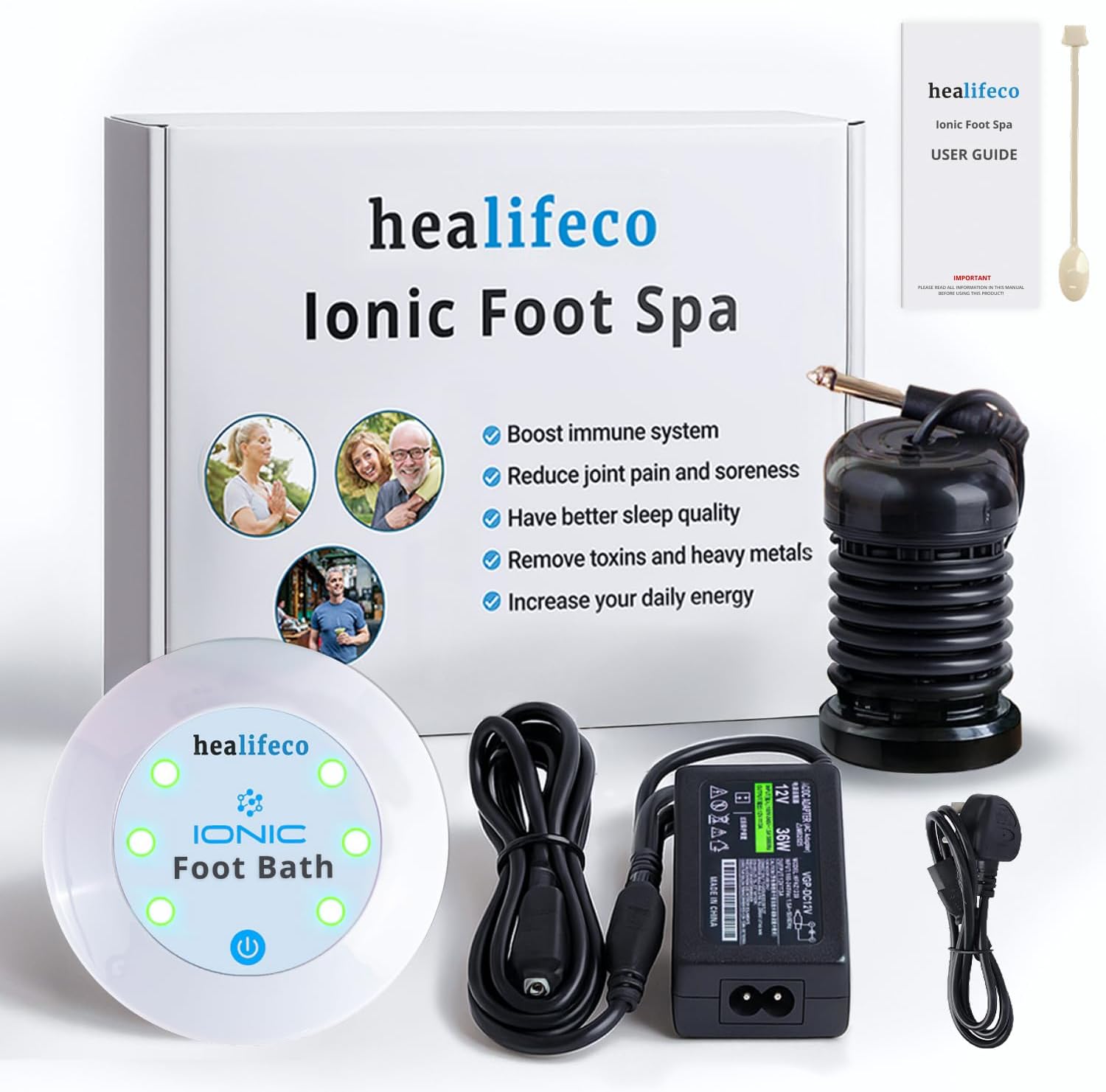 Healifeco ionic foot spa machine front view for home detox