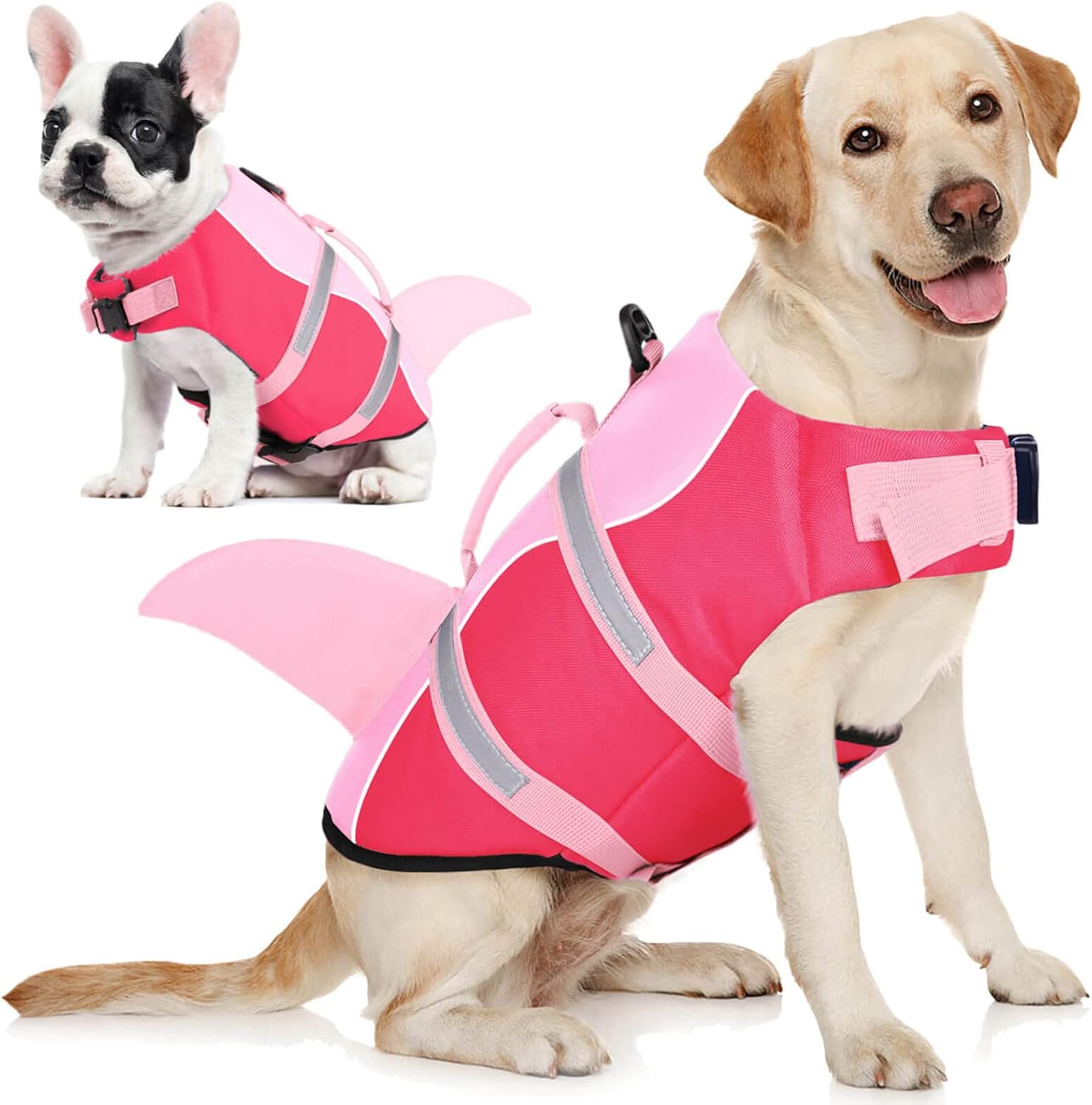 AOFITEE Dog Life Jacket, Dog Life Vest for Swimming, High Flotation Large Dogs Swim Vest with Rescue Handle and Reflective Stripe, Dogs Lifesaver Swimsuit for Boating Summer Pool Beach, Blue Shark XL - Image 13