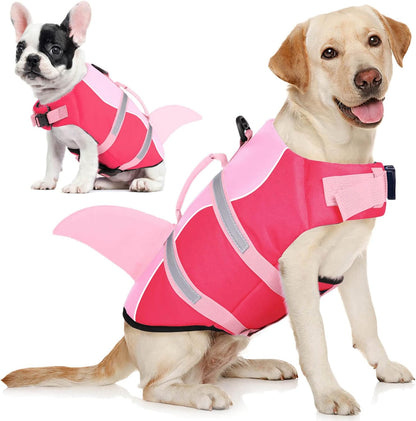 AOFITEE Dog Life Jacket, Dog Life Vest for Swimming, High Flotation Large Dogs Swim Vest with Rescue Handle and Reflective Stripe, Dogs Lifesaver Swimsuit for Boating Summer Pool Beach, Blue Shark XL - Image 13