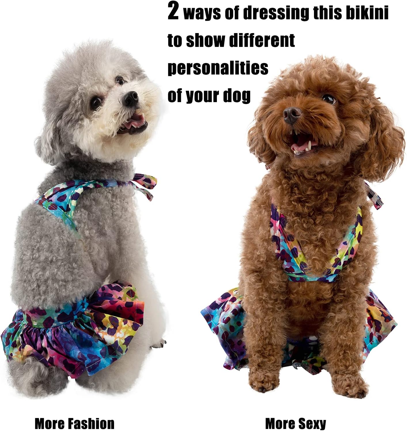 CuteBone pet summer clothing purple dog bikini outfit flat lay presentation
