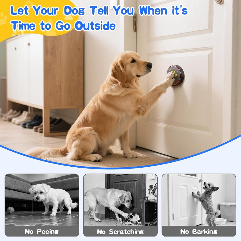 ChunHee Dog Bells for Door, Wireless Dog Doorbell for Potty Training, Dog Bells to Go Outside, Dog Potty Bell with Waterproof Button, 55 Chimes & Adjustable Volume - Image 2