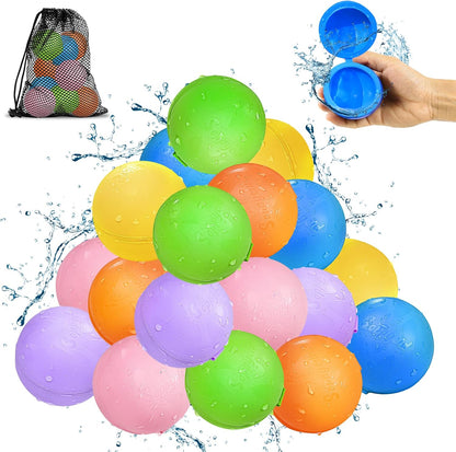 Smasiagon reusable water balloons front view of colorful 18 pack set