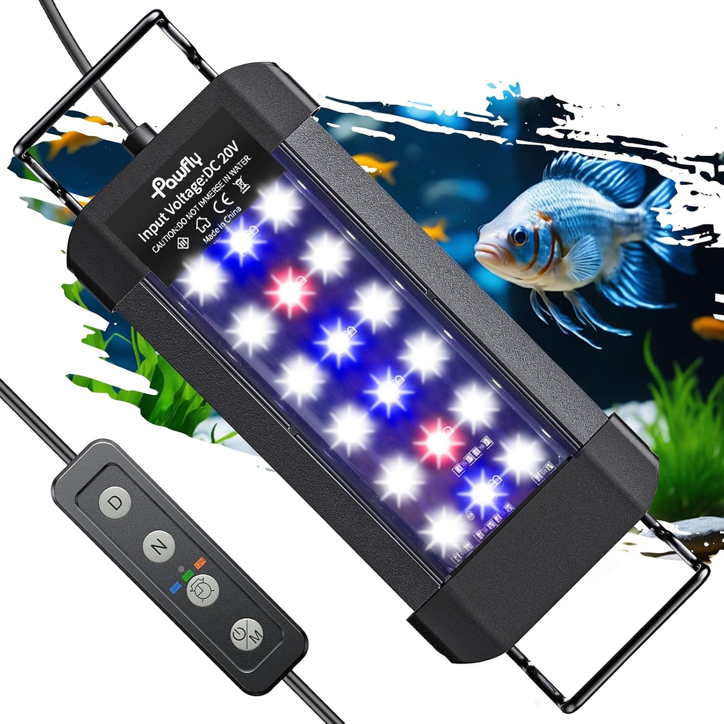 Pawfly 11W Aquarium LED Light for 12 to 18 Inch Fish Tanks Extendable Fish Tank Light with Full Spectrum Brilliant White Blue Red Lights with Daytime & Night Modes and Adjustable Brightness - Image 13