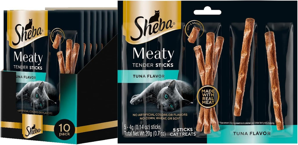 Sheba Meaty Tender Sticks Cat Treats Chicken, Tuna Flavor, or Salmon Flavor, 0.14 oz., 70 Count - Image 13