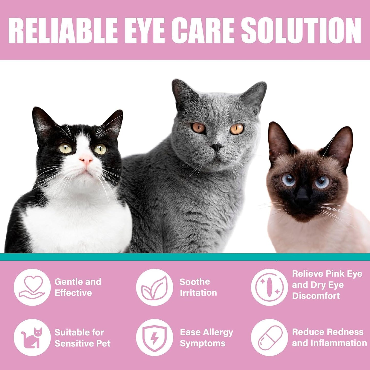 Close up view of the easy to mix oral eye health supplement for pets