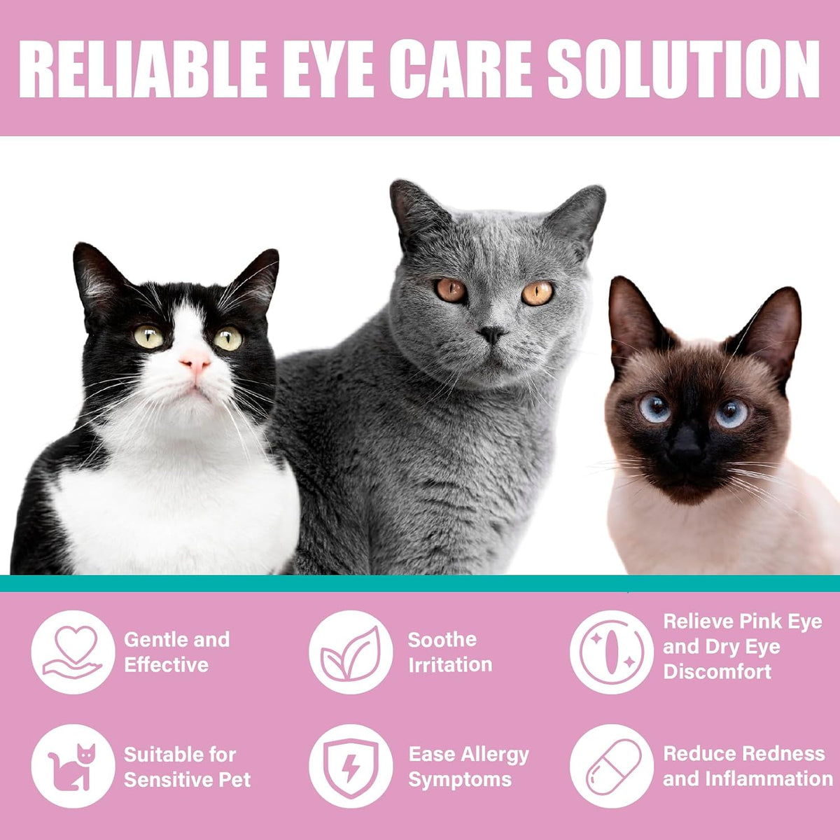 Close up view of the easy to mix oral eye health supplement for pets