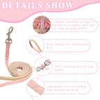 Tensho cat harness showing the rear metal D ring and three hundred and sixty degree swivel leash clip.