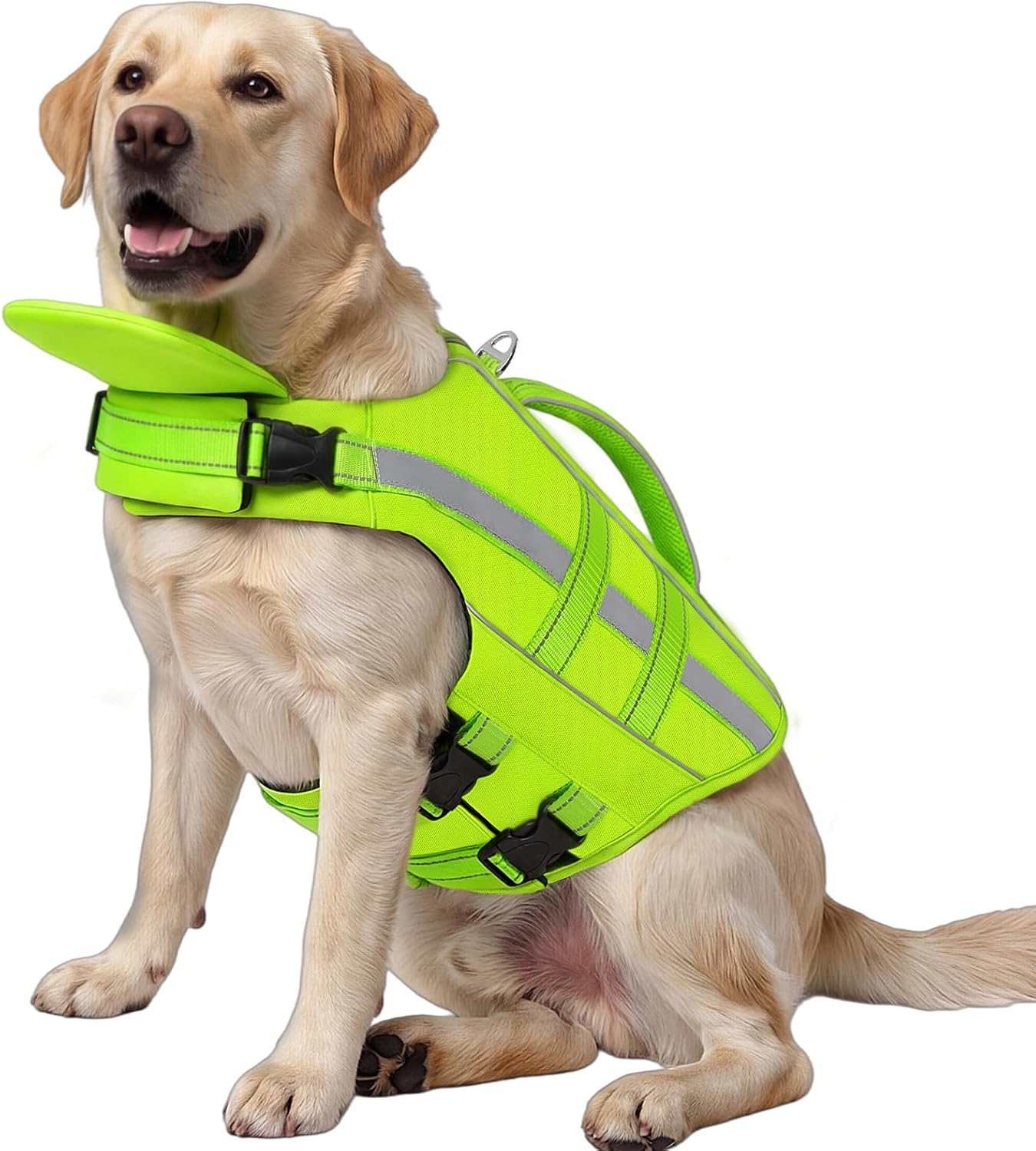 ASENKU Dog Life Jacket, High-Buoyancy Life Vest with Removable Front Float, Rescue Handle and Reflective Strips, Adjustable Swim Vest for Boating, Swimming, Beach(Green S) - Image 13