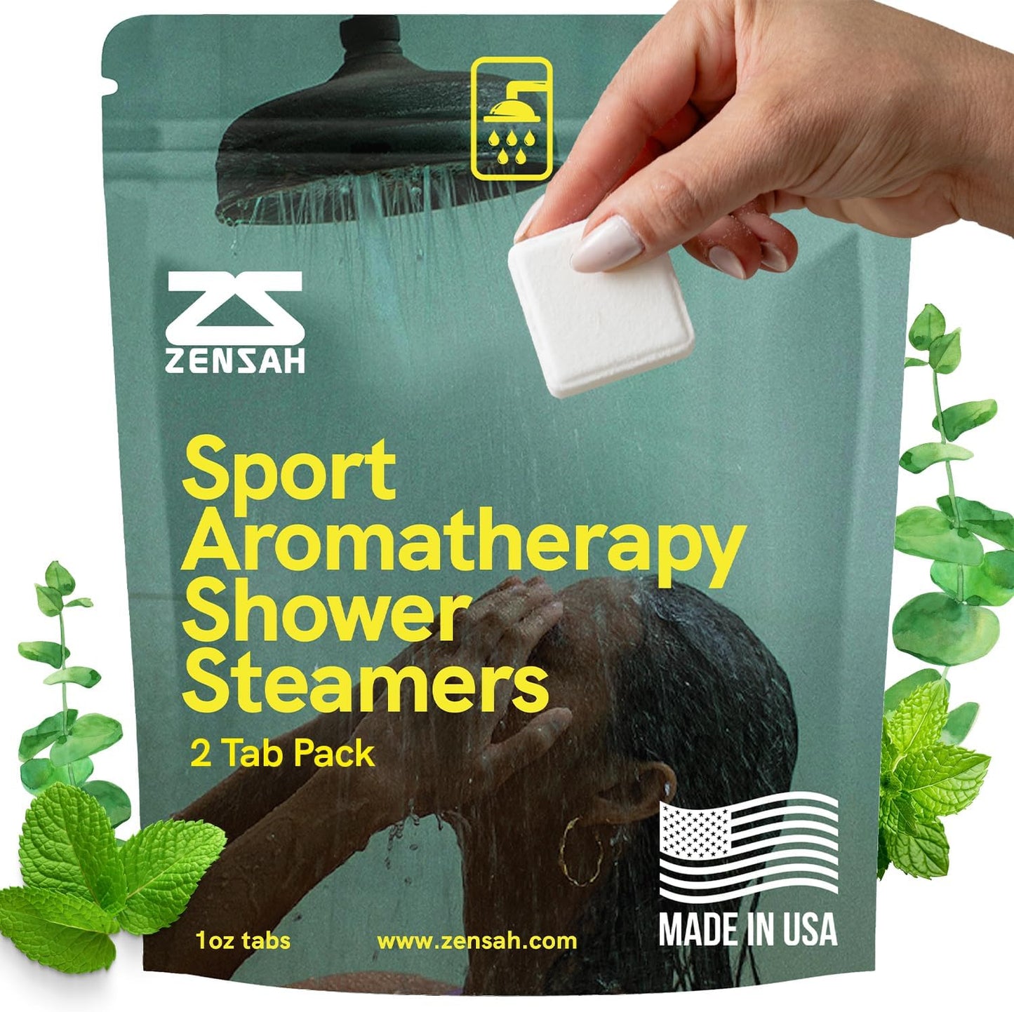 Zensah Sport Shower Steamers authentic pack front view for athletic recovery