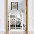 Babelio baby safety gate front view installed in a white doorway