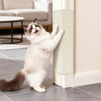 ENONCI door protector from cat scratching front view showing cream polypropylene yarn texture.