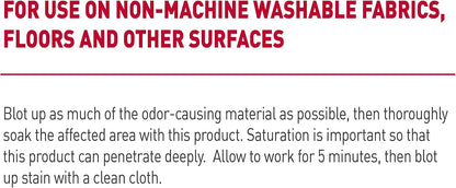Nature's Miracle odor control solution for carpets clothing and home fabrics.