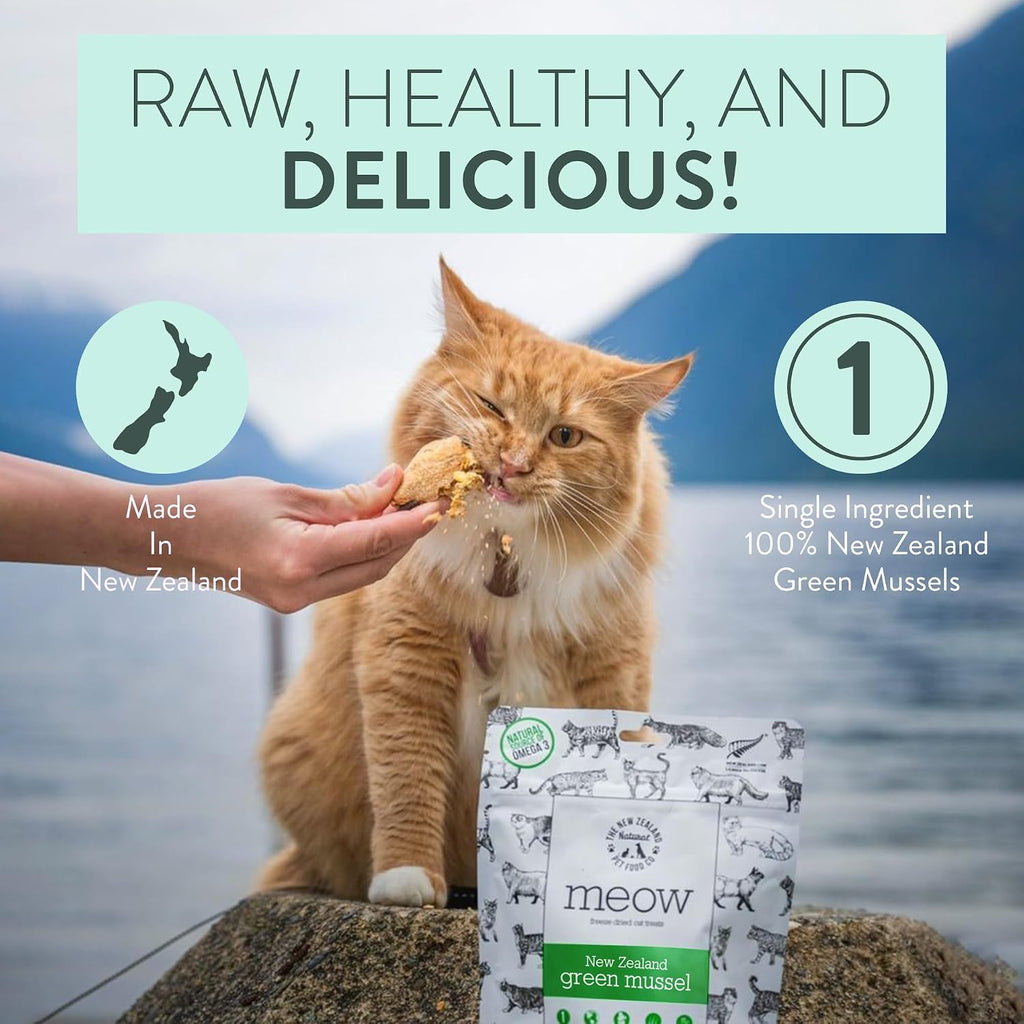 Grain-free and all-natural cat snack product label