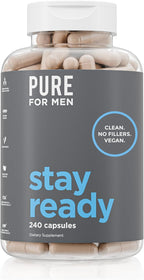 Pure for Men Stay Ready Fiber Supplement Psyllium Husk (120 Vegan Capsules) - Image 10