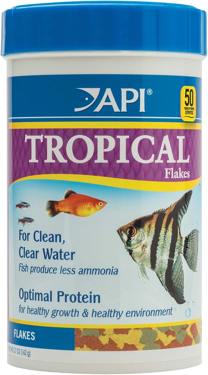 API Tropical Flakes fish food 5.7 ounce container front view