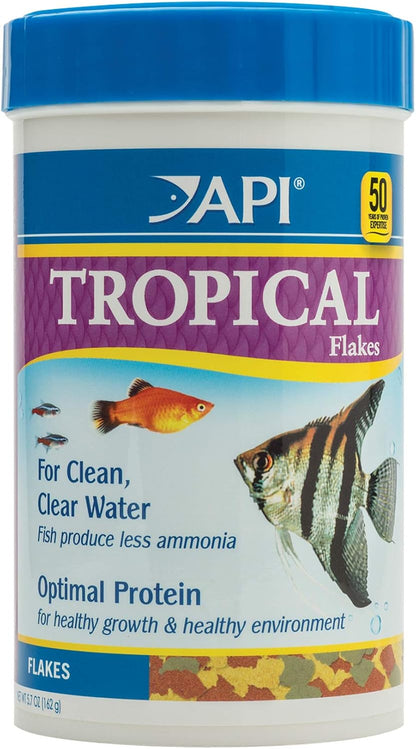API Tropical Flakes fish food 5.7 ounce container front view