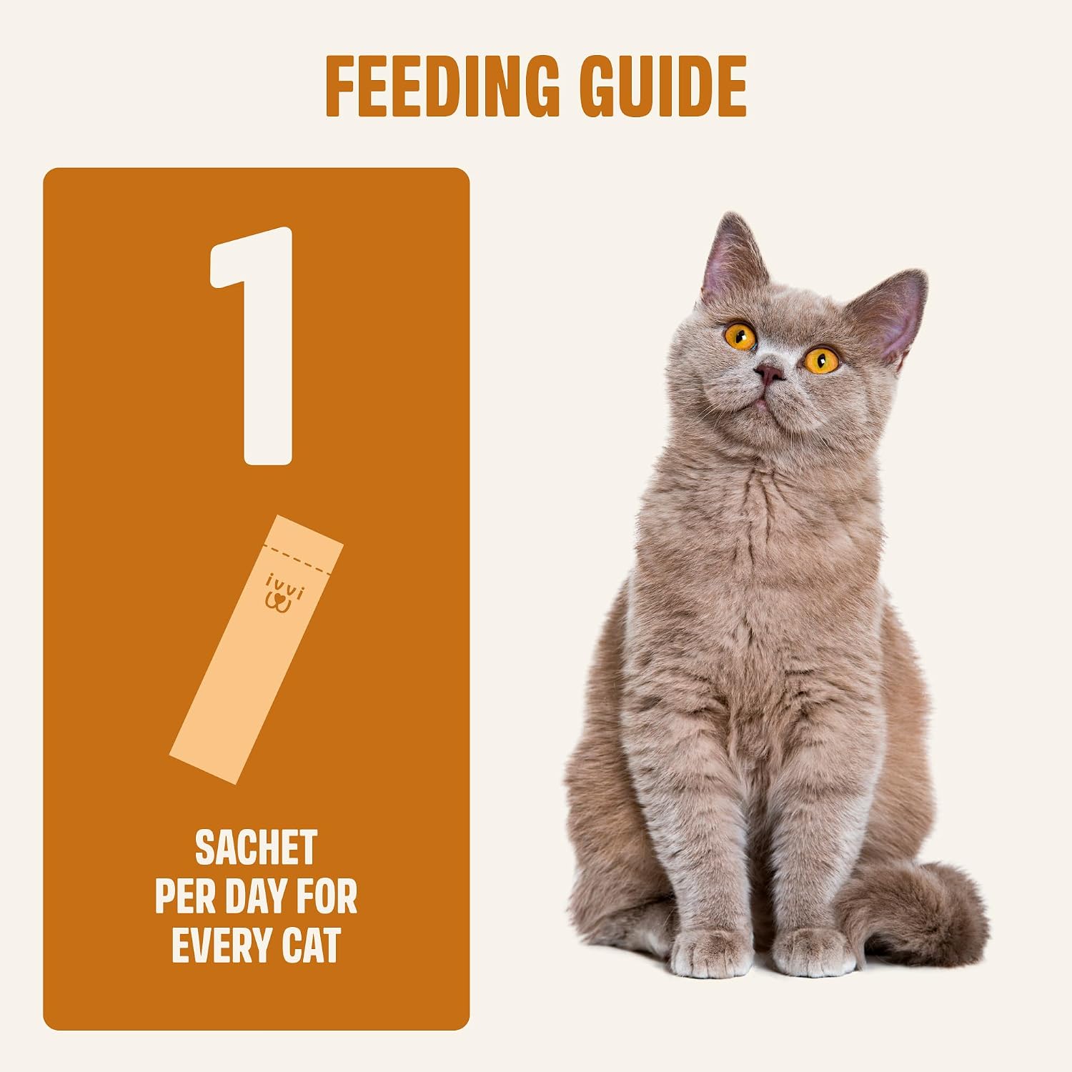 Cat eating Ivvi salmon oil supplement directly from stick
