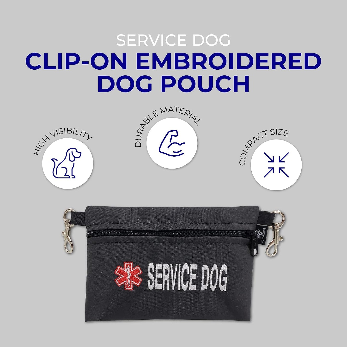 ActiveDogs clip on utility bag attached to a dog harness D ring