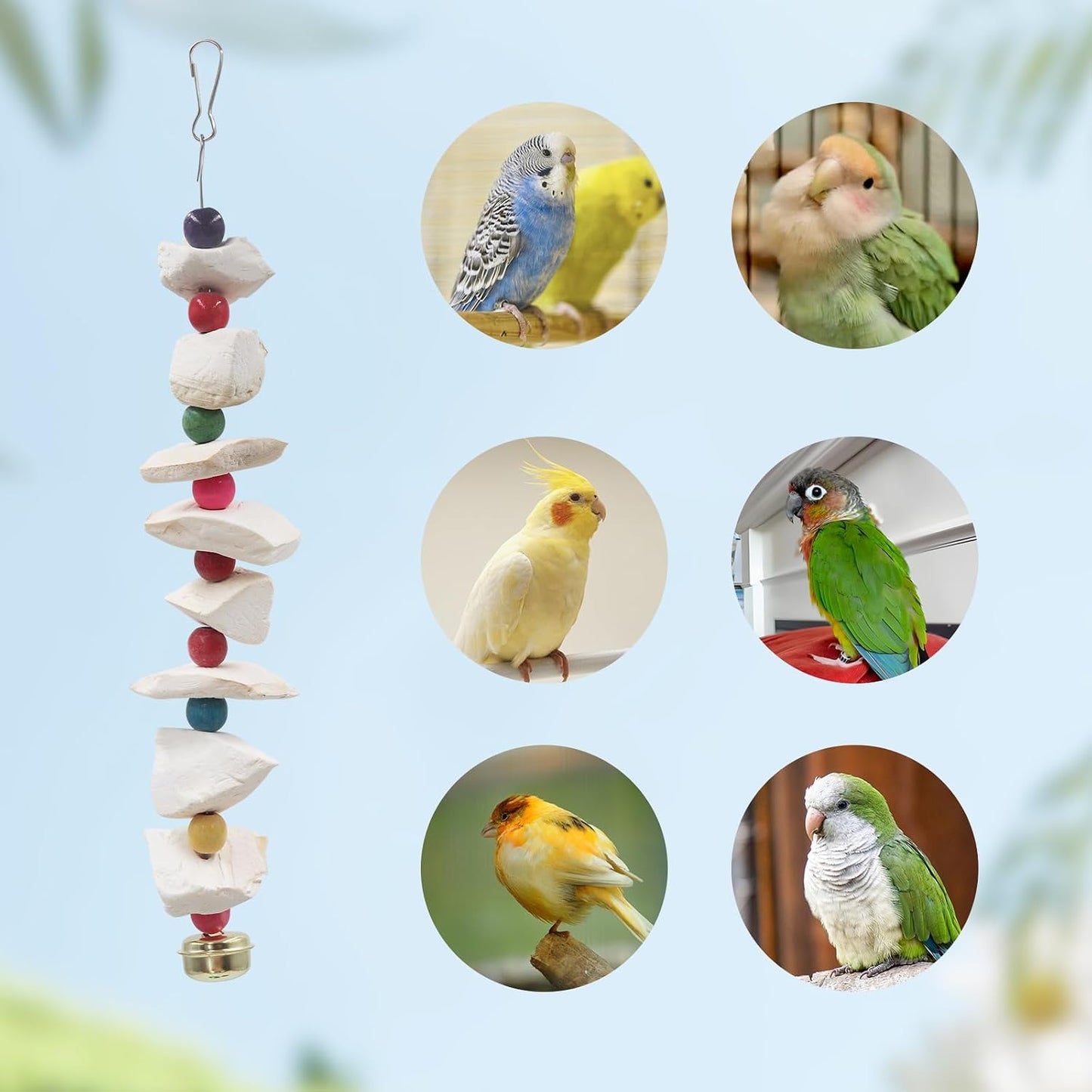 Safe non toxic budgie and cockatiel beak grooming stone accessory.