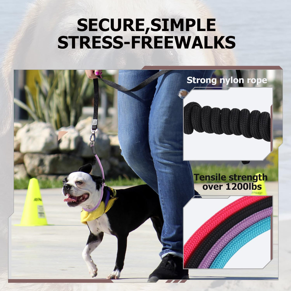 Fursdoly high-strength rope dog training collar details
