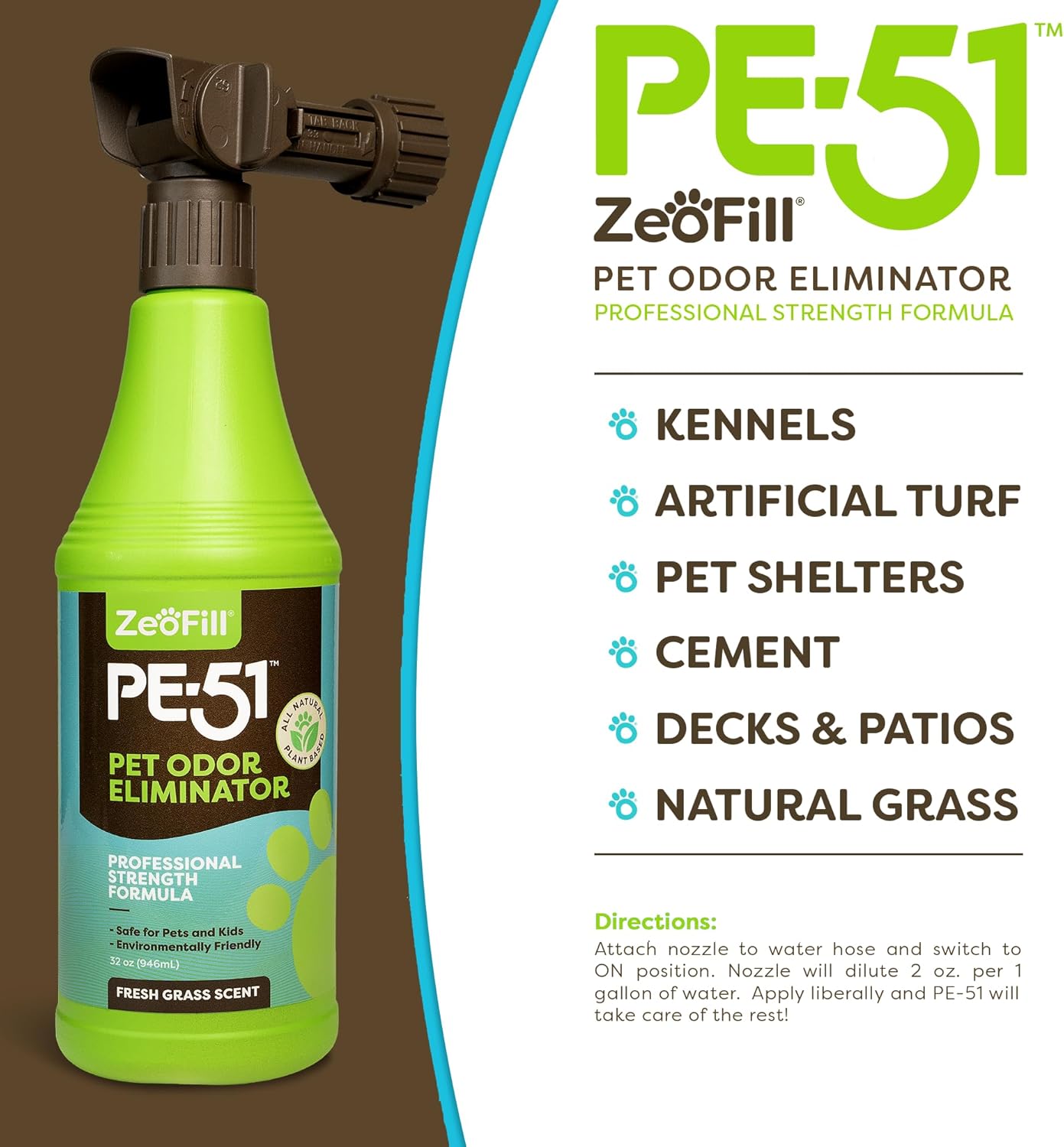 Zeofill PE-51 dog pee deodorizer spray hose attachment close up