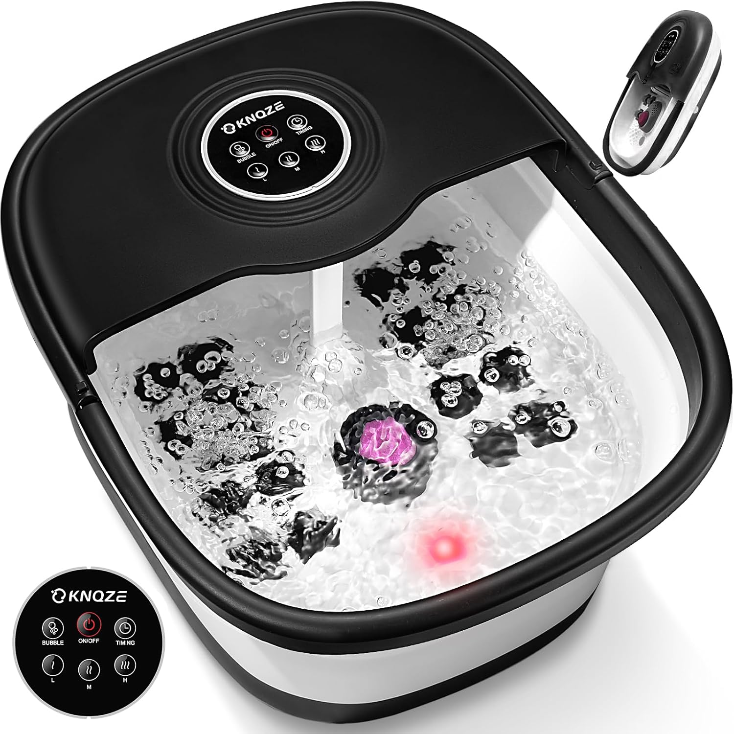 Knqze collapsible foot spa bath with heat front view