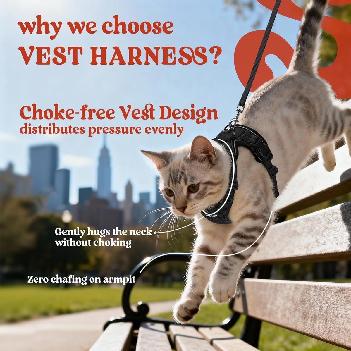 Close-up of the breathable soft air-mesh fabric on the rabbitgoo cat vest