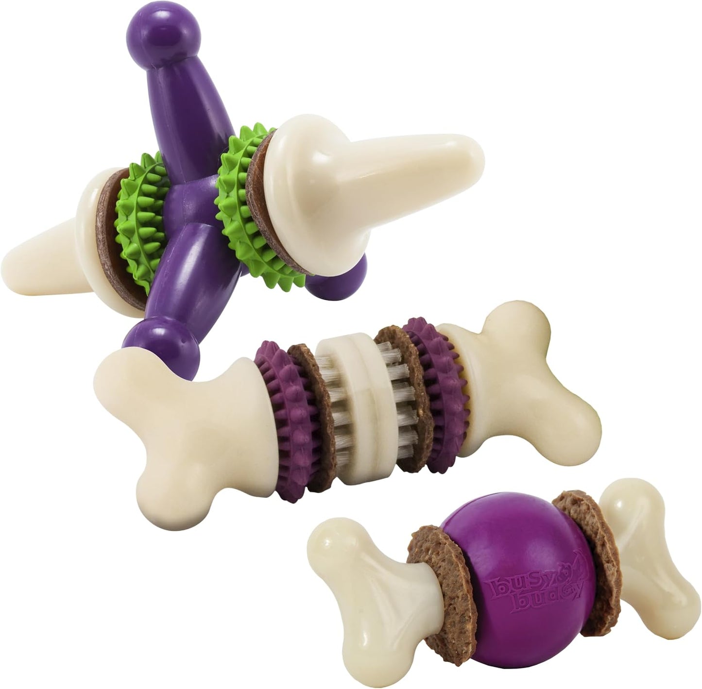 PetSafe Busy Buddy Bristle Bone Dog Chew Toy - Treat Holding Toothbrush Toy for Hard Chewers - Helps Keep Your Dog's Teeth Clean - Durable, Interactive - Purple, Medium - Image 12